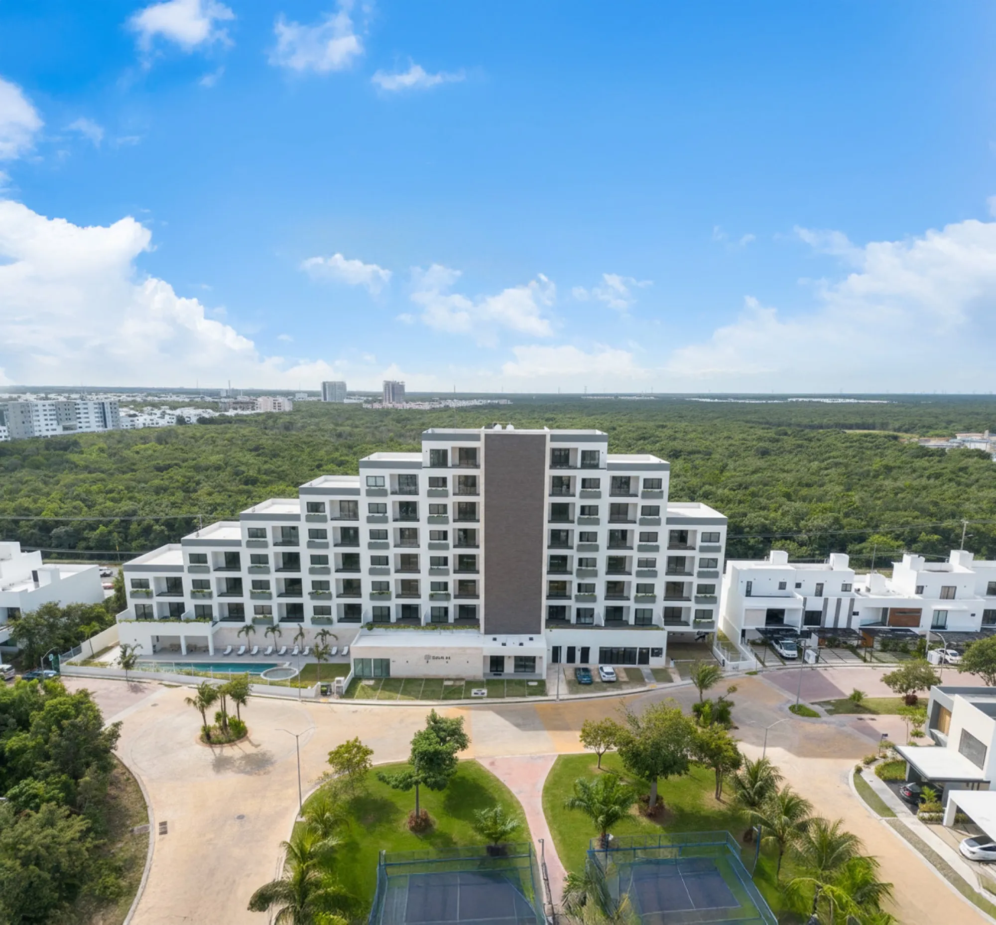 Vista aérea de Zelva44 y su entorno en Río Residencial